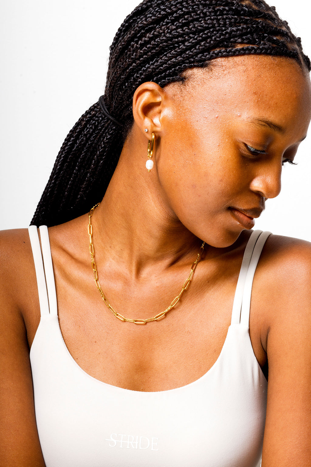 Pearl drop huggies